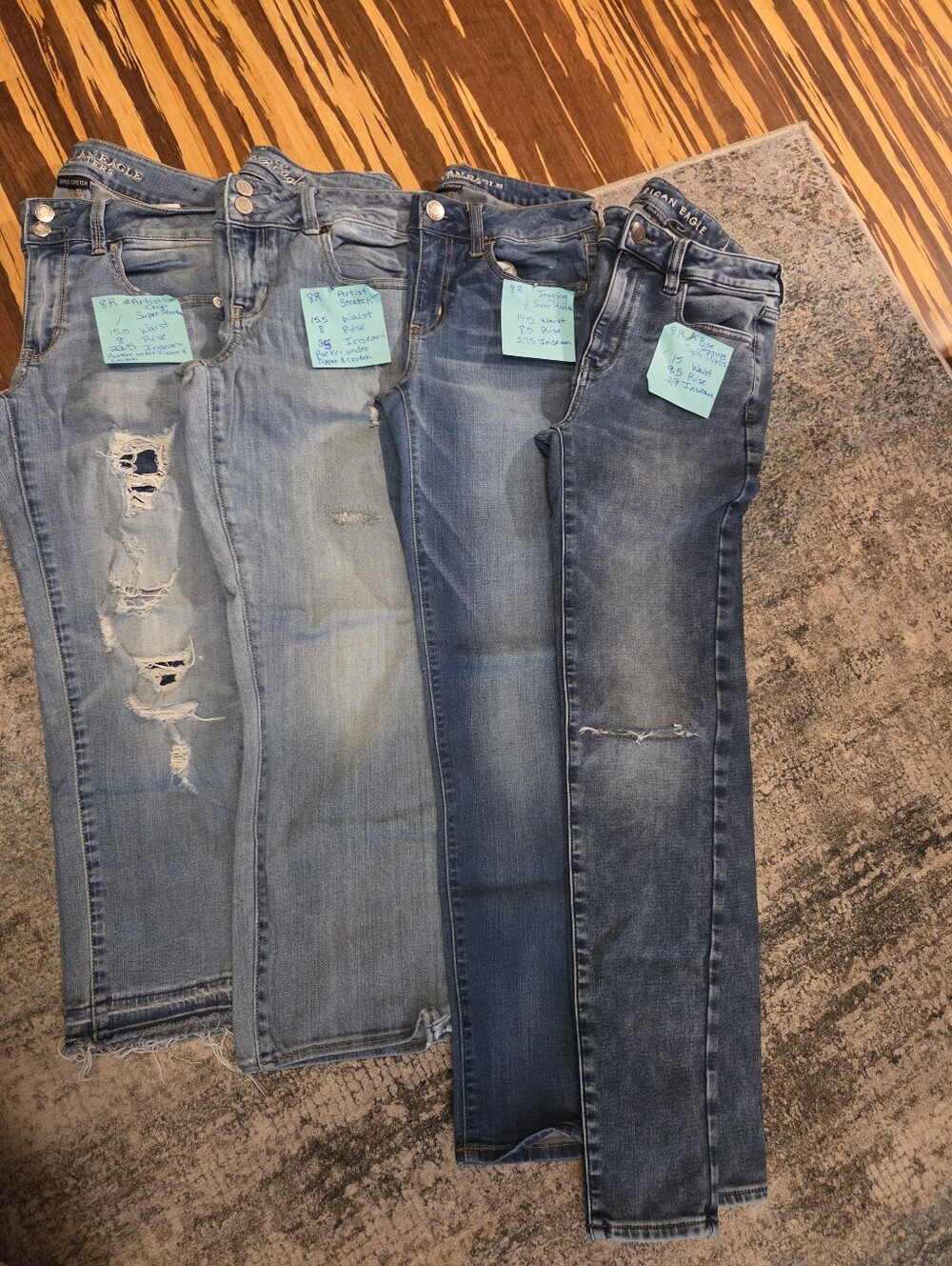 Bundle 4 Pair American Eagle Size 8, Measurements On Tags